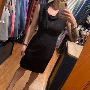 Classiques Entier Nordstrom Charcoal Plaid Pencil Dress Architectural Neck - 6